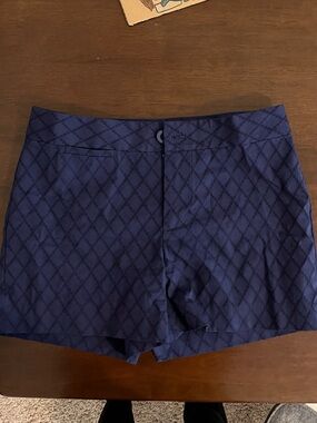 Tori Richard Navy Diamond-Print Women's Shorts